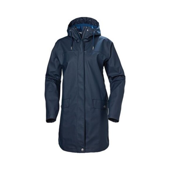 Helly Hansen Womens Moss Raincoat Navy Blue Waterproof Hooded M Regular Fit NEW - Picture 2 of 6